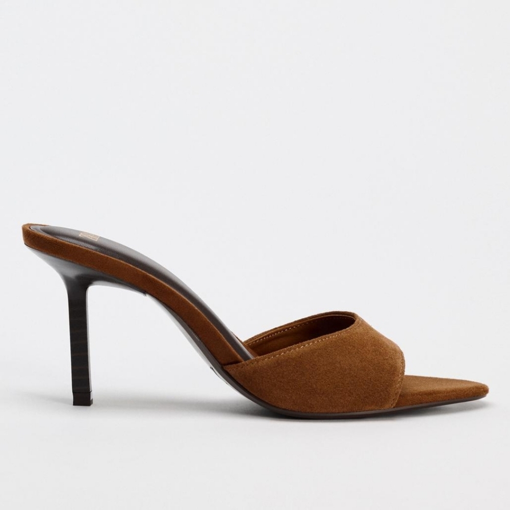 New. Zara Split Leather Sandals